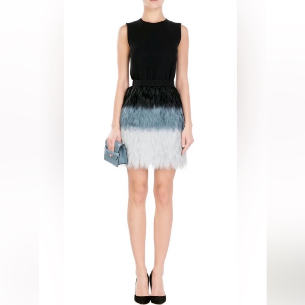 VICTORIA BECKHAM Tulle Feather‎ Mini Dress Size US 10